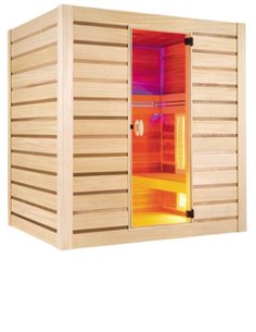 SAUNA TRADICIONAL + IR 4 PLAZAS HYBRIDE COMBI |  HOLLS