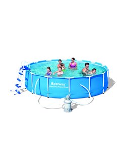 PISCINA CON DEPURADORA DE ARENA.  Ø 457x122 | STEEL PRO