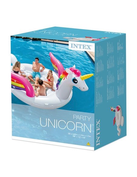 COLCHONETA HINCHABLE XXL ISLA UNICORNIO | INTEX