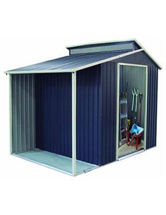 CASETA METÁLICA MARLOW  6,85 M2 CON PORCHE LATERAL Y TRAGALUZ | BESTWAY