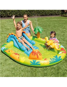 Centro de juegos de dinosaurios tobogán y ducha INTEX 2