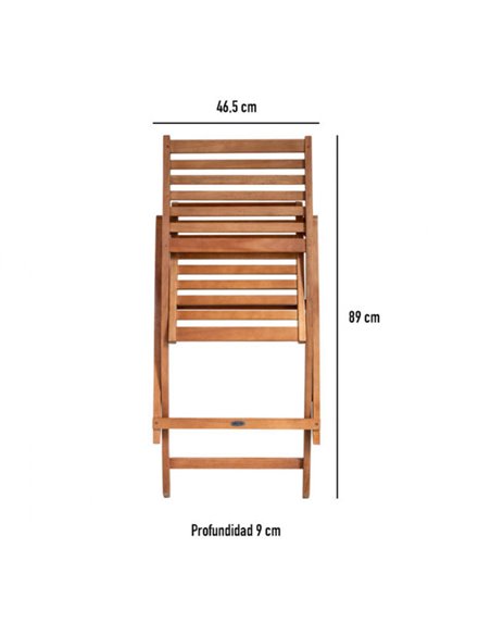 Conjunto Mesa y 6 sillas de jardín de madera eucalipto Aktive Garden