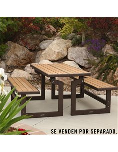 Banco convertible en mesa LIFETIME color madera 2