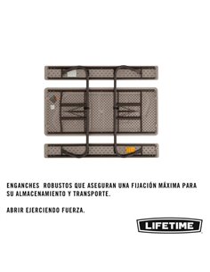 Mesa con bancos plegable ultrarresistente 183 x 144 x 75 cm uv100 blanco Lifetime  2