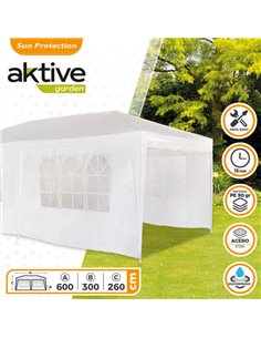 Carpa plegable Aktive Garden polietileno color blanco 2