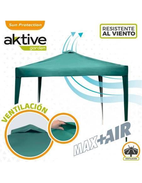 Cenador plegable Max-AIR con chimenea ventilación para aireación y zonas de viento Aktive Garden