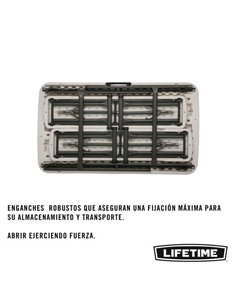 Conjunto plegable mesa y 2 bancos utrarresistente lifetime 106x61x74 cm uv100  2