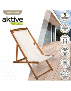 Tumbona plegable de Madera acacia Aktive Garden 2