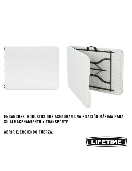 Mesa plegable multiusos ultrarresistente lifetime 184x76x73,5 cm uv100        