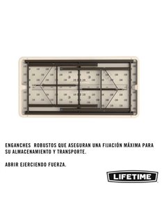 Mesa plegable multiusos ultrarresistente Lifetime 122,5x61x74 cm uv100 2