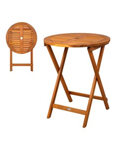 Mesa redonda plegable de madera acacia Aktive Garden