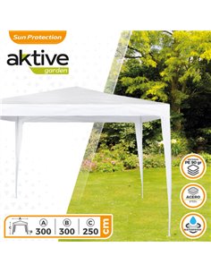 Cenador cuadrado Aktive Garden polietileno blanco 2