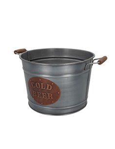 Barreño redondo con asas de acero galvanizado Aktive