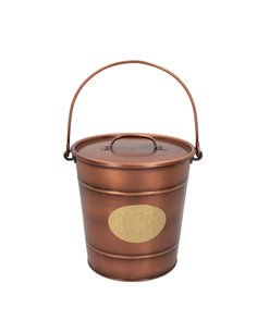 Cubitera con tapa y asa acabado cobre Aktive