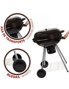 BARBACOA CARBON REDONDA C/ TAPA D57XH86CM-AKTIVE