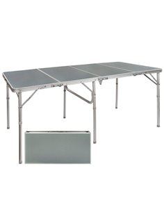 MESA CAMPING PLEGABLE ALUMINIO+MADERA 160X80X70.5CM