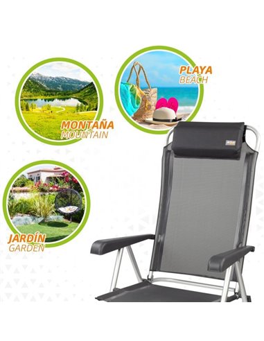ICECO Silla de playa para adultos, silla de playa reclinable XL de 5  posiciones, sillas de camping plegables resistentes, silla de descanso  plana