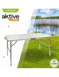 MESA CAMPING PLEGABLE ALUMINIO+MADERA 120X60X67CM 2