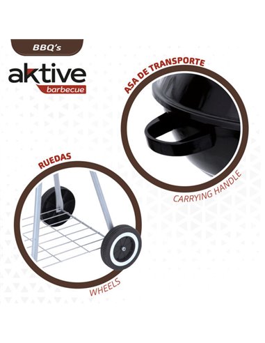 BARBACOA CARBON REDONDA C/TAPA D46CM-AKTIVE BARBACOA CARBON REDONDA C/TAPA D46CM-AKTIVE