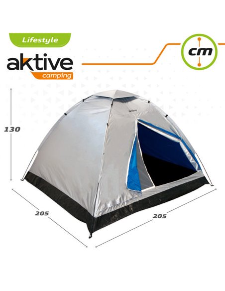 TIENDA CAMPING - 4 PERSONAS - 205X205X130