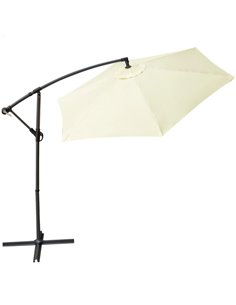 Parasol excéntrico banana 270 cm crema mástil aluminio Aktive Garden