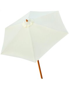 Parasol hexagonal 300 cm color crema mástil de madera Aktive Garden