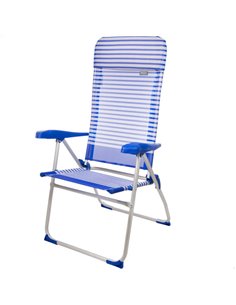 Silla plegable aluminio 7 posiciones con cojín 64x61x118 cm Aktive Beach