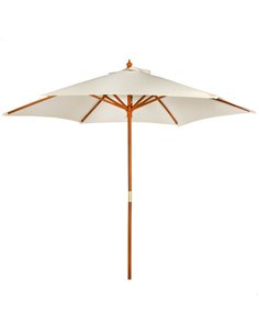Parasol hexagonal Aktive Garden d270 cm color crema mástil madera