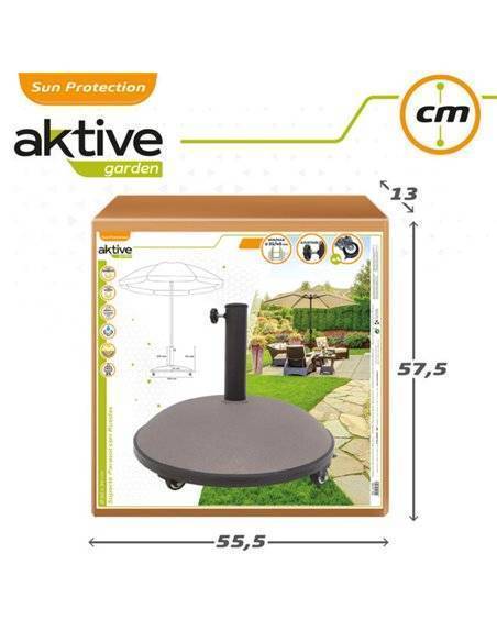 Soporte parasol cemento con ruedas Aktive Garden circular