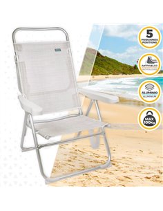 Silla plegable multiposición aluminio Aktive Beach - beige 2