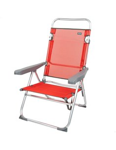 Silla multiposición aluminio Aktive Beach - rojo