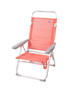 Silla baja reclinable aluminio Aktive Beach- coral