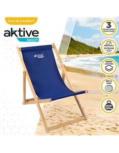 Tumbona plegable de madera Aktive 2