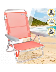 Silla baja plegable reclinable Aktive Beach- coral 2
