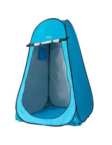 Tienda campaña cambiador para camping con suelo aktive 120x120x190 cm azul