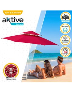 Sombrilla octogonal 280 cm doble techo y protección UV35 +  Aktive Beach 2