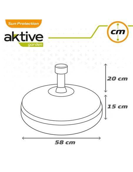Base para sombrilla circular blanca 25-48 mm Aktive