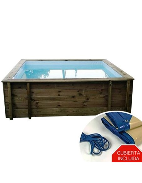 PISCINA DE MADERA CUADRADA NIKA 226x226x71 CM | VIVAPOOL