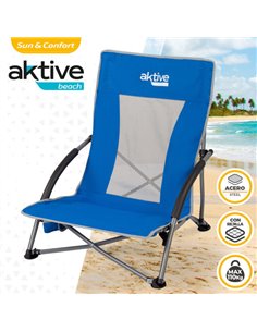 Silla plegable de tela para playa Aktive 2
