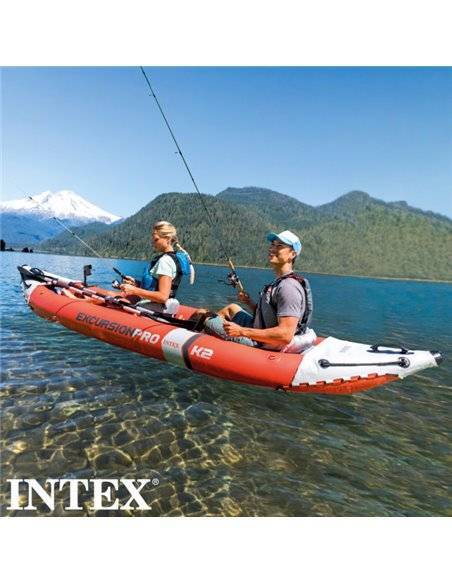 Kayak hinchable INTEX K2 Excursion Pro 2 remos + hinchador