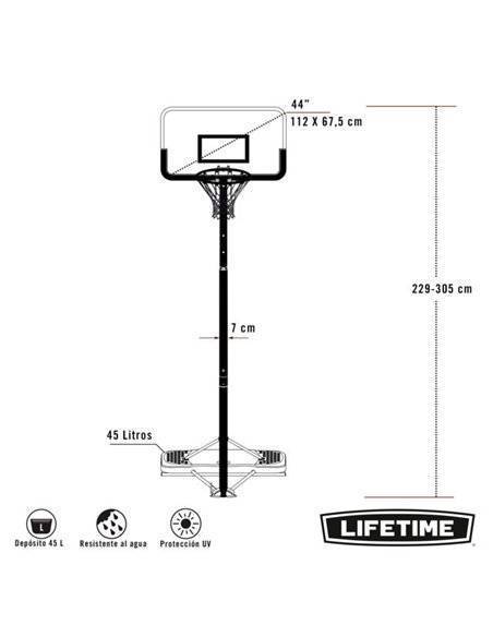 Canasta baloncesto ultrarresistente LIFETIME altura regulable 229/305 cm uv100