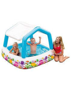 PISCINA HINCHABLE + TOLDO 157x157x122 CM