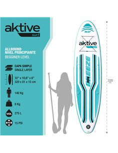 Tabla paddle surf hinchable iniciación 10.6'' Aktive 2
