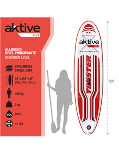 Tabla paddle surf hinchable iniciación 9.6” Aktive 2